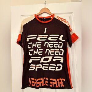 Men’s VERSACE sport T-shirt The Need for Speed race shirt black orange L